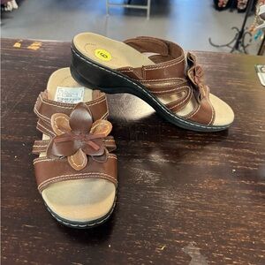 Clarks Brown Floral Women's Sandals